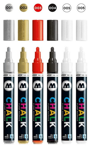 Molotow Набор меловых маркеров 4 мм Chalk Basic set 1, 6 шт. (200472) (фото modal 2)