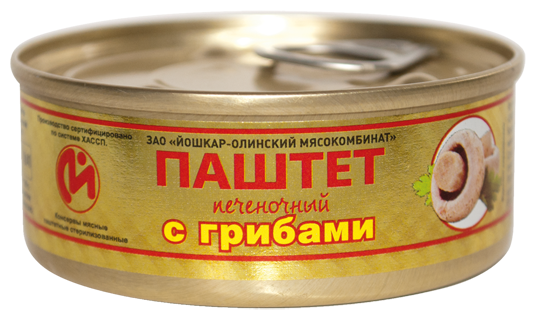 Паштет Йошкар-Олинский мясокомбинат Печеночный с грибами 100 г (фото modal 1)