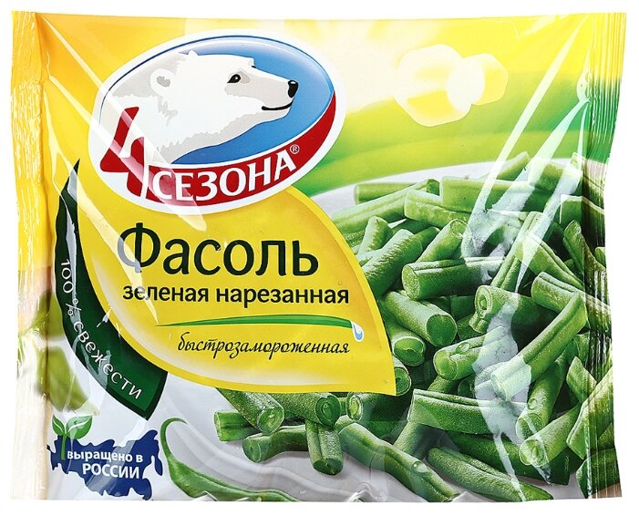 4 Сезона Замороженная фасоль стручковая зеленая нарезанная 400 г (фото modal 1)