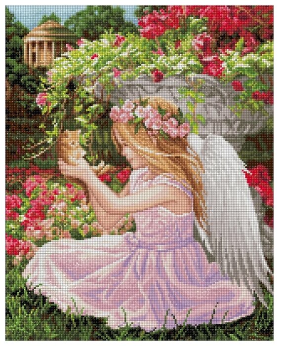 Алмазная живопись Набор алмазной вышивки Ангел в саду (АЖ-1781) 40х50 см (фото modal 1)
