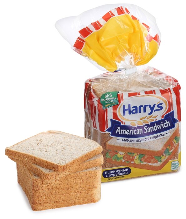 Harrys Хлеб American Sandwich пшеничный с отрубями сандвичный в нарезке 515 г (фото modal 1)