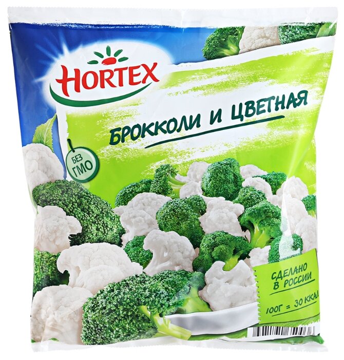 HORTEX Замороженная овощная смесь Брокколи и цветная 400 г (фото modal 1)