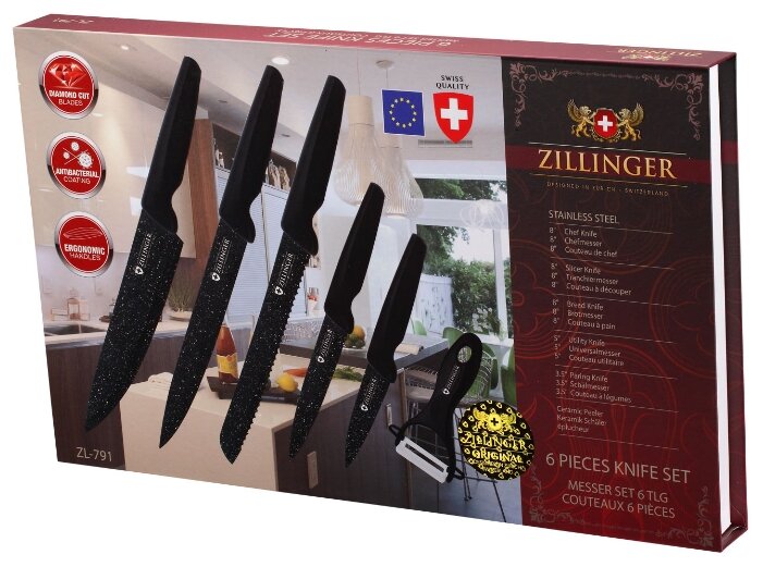 Набор Zillinger 5 ножей и овощечистка ZL-790/ZL-791 (фото modal 3)