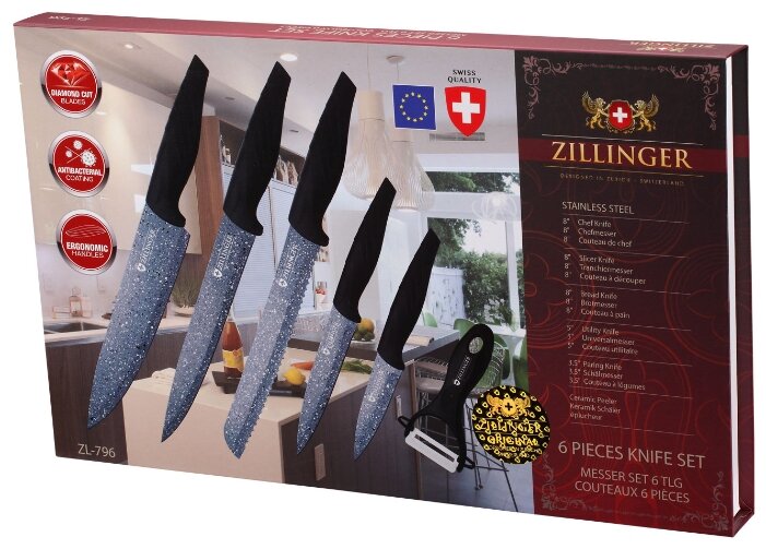 Набор Zillinger 5 ножей и овощечистка ZL-795/ZL-796 (фото modal 6)