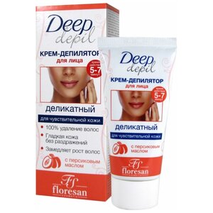 Floresan Деликатный крем-депилятор для лица Deep Depil для чувствительной кожи с персиковым маслом (фото modal nav 1)