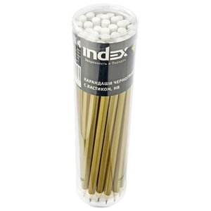 Index Набор чернографитных карандашей 30 штук с ластиком HB золотистый корпус (I2000) (фото modal nav 1)