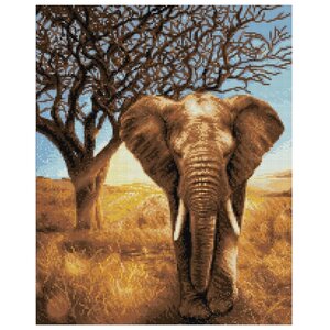 Алмазная живопись Набор алмазной вышивки Африканский слон (АЖ-1783) 40х50 см (фото modal nav 1)
