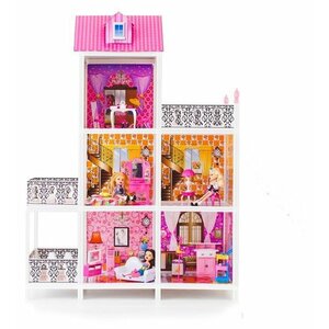 PAREMO 3-этажный кукольный дом с 5 комнатами, мебелью и 3 куклами PPCD116-04 (фото modal nav 1)