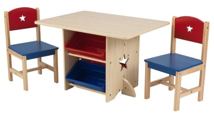 Комплект KidKraft стол + 2 стула + 4 ящика Star (26912_KE) (фото modal 1)