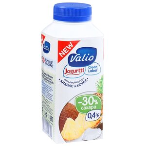 Питьевой йогурт Valio ананас и кокос 0.4%, 330 г (фото modal nav 1)