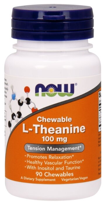 Аминокислота NOW L-Theanine 100 mg (90 капсул) (фото modal 1)
