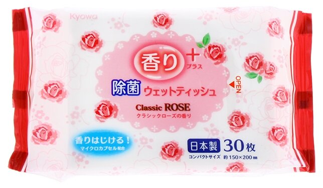 Влажные салфетки Kyowa Shiko с ароматом розы (фото modal 1)