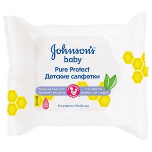 Влажные салфетки Johnson's Baby Pure Protect (фото modal nav 1)