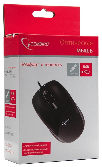 Мышь Gembird MUSOPTI8-806U Black USB (фото modal 2)