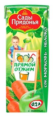 Сок с мякотью Сады Придонья Яблоко-морковь (Tetra Pak), c 4 месяцев (фото modal 1)