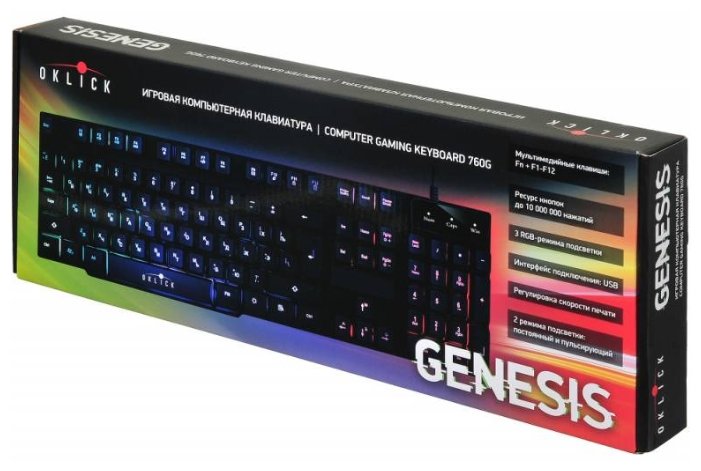 Клавиатура Oklick 760G GENESIS Black USB (фото modal 7)