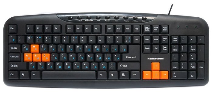 Клавиатура NAKATOMI KN-11U Black-Orange USB (фото modal 2)