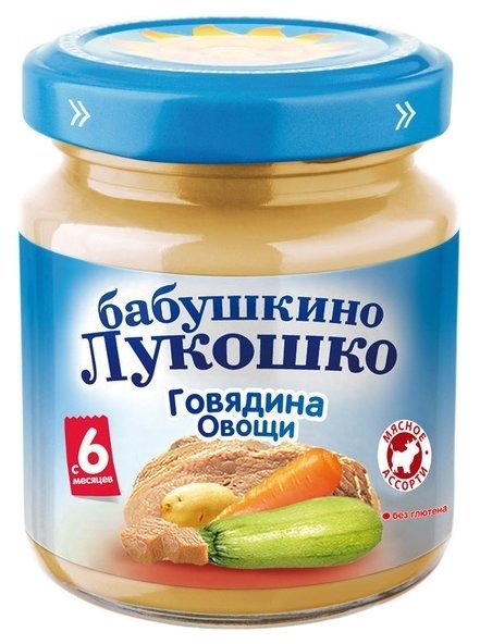 Пюре Бабушкино Лукошко говядина-овощи (с 6 месяцев) 100 г, 1 шт (фото modal 1)