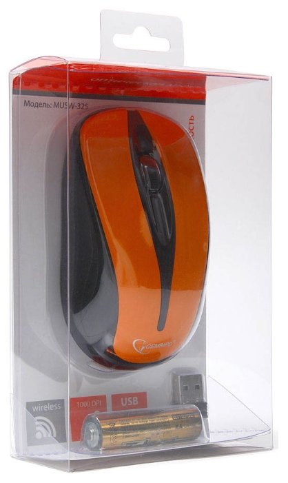 Мышь Gembird MUSW-325-O Orange USB (фото modal 3)