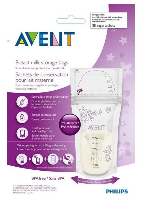 Philips AVENT Пакеты для хранения грудного молока 180 мл (SCF603) (фото modal 3)