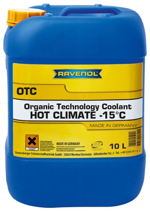 Антифриз Ravenol OTC Organic Technology Coolant HOT CLIMATE -15°C, (фото modal 3)