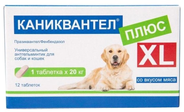 Euracon Pharma Каниквантел плюс XL для собак и кошек (12 таблеток) (фото modal 1)