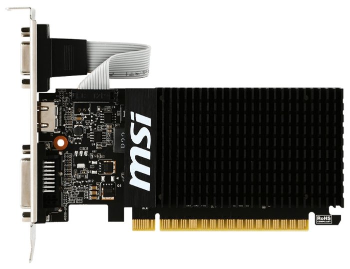 Видеокарта MSI GeForce GT 710 954Mhz PCI-E 2.0 1024Mb 1600Mhz 64 bit DVI HDMI HDCP Silent (фото modal 1)