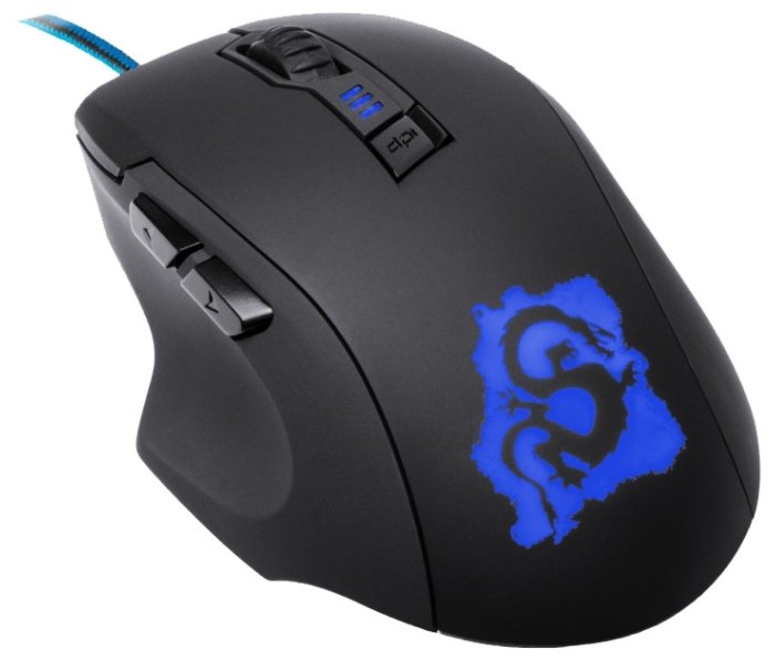 Мышь Oklick 725G DRAGON Gaming Optical Mouse Black-Blue USB (фото modal 1)