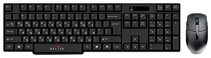 Клавиатура и мышь Oklick 200 M Wireless Keyboard & Optical Mouse Black USB (фото modal 1)