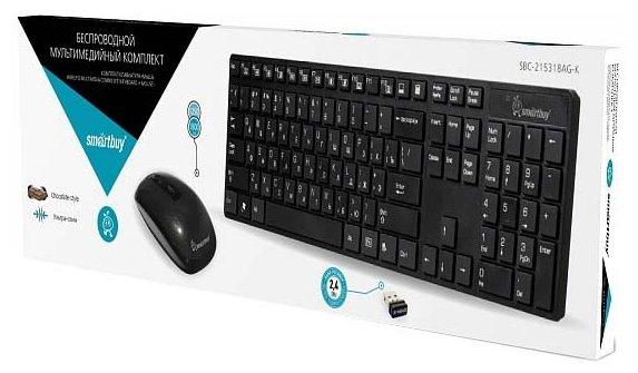Клавиатура и мышь SmartBuy SBC-215318AG-K Black USB (фото modal 3)