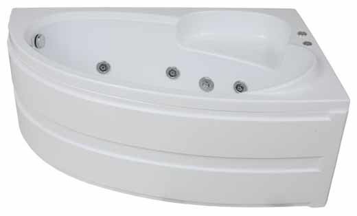 Отдельно стоящая ванна BAS Сагра 160x100 с гидромассажем (фото modal 1)
