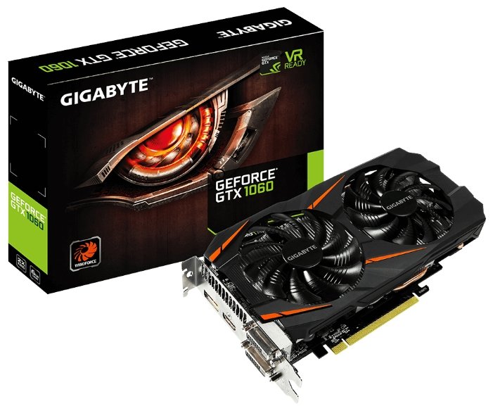 Видеокарта GIGABYTE GeForce GTX 1060 1531MHz PCI-E 3.0 6144MB 8008MHz 192 bit 2xDVI HDMI HDCP Windforce (фото modal 6)