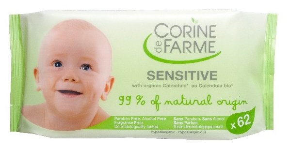 Влажные салфетки CORINE de FARME Sensitive с календулой (фото modal 1)