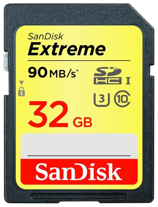 Карта памяти SanDisk Extreme SDHC UHS Class 3 90MB/s 32GB (фото modal 1)
