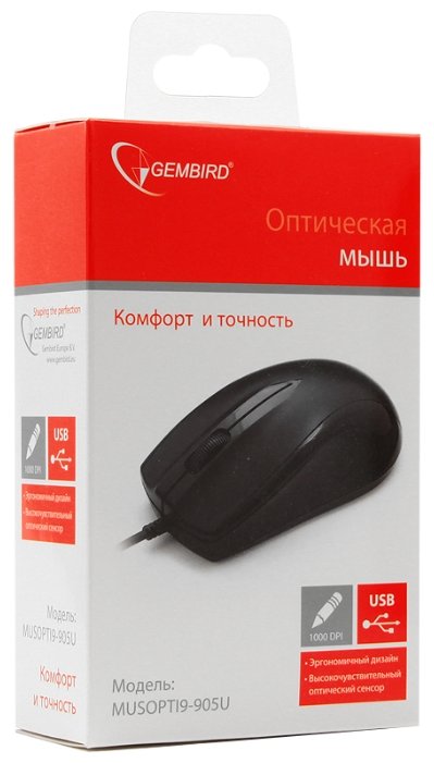 Мышь Gembird MUSOPTI9-905U Black USB (фото modal 3)