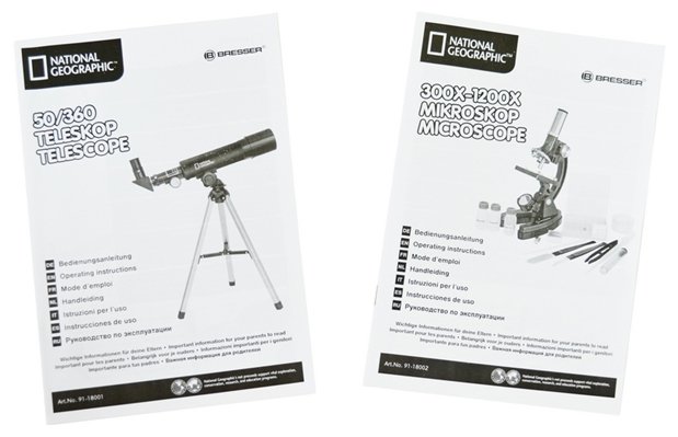 Телескоп + микроскоп BRESSER National Geographic 50/360 AZ + 300-1200x (фото modal 9)