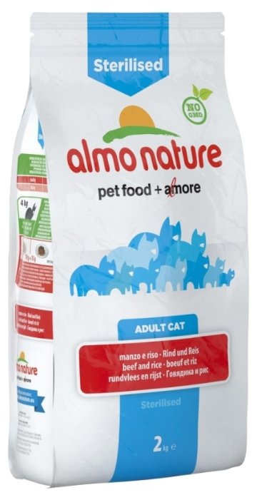 Корм для кошек Almo Nature (2 кг) Functional Adult Sterilised Beef and Rice (фото modal 1)