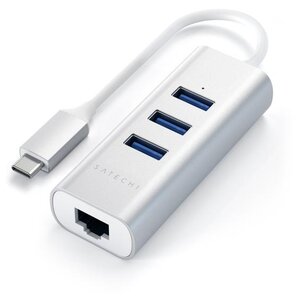 USB-концентратор Satechi Type-C 2-in-1 USB 3.0 Aluminum 3 Port Hub and Ethernet Port (ST-TC2N1USB31A), разъемов: 3 (фото modal nav 1)