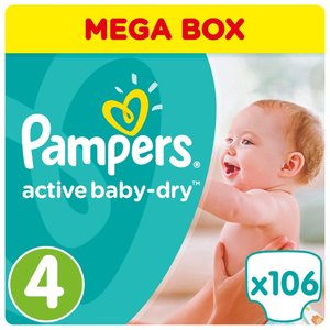 Pampers подгузники Active Baby-Dry 4 (8-14 кг) 106 шт. (фото modal nav 2)