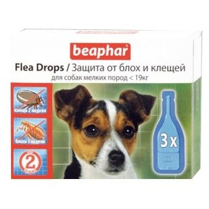 Beaphar Flea Drops для собак мелких пород (3 пипетки) (фото modal nav 1)