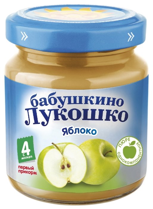 Пюре Бабушкино Лукошко яблоко (с 4 месяцев) 100 г, 1 шт (фото modal 1)