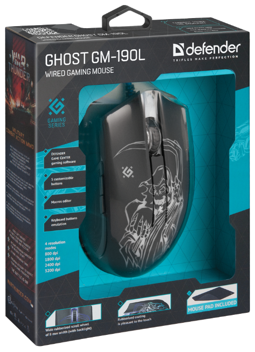 Мышь Defender Ghost GM-190L Black USB (фото modal 13)