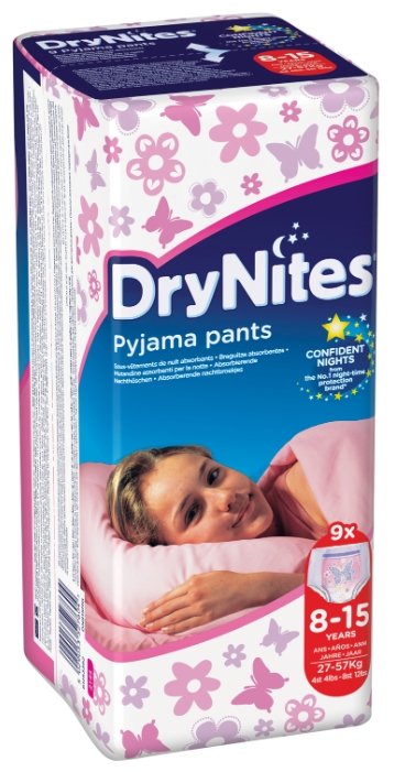 Huggies трусики DryNites для девочек 8-15 (27-57 кг) 9 шт. (фото modal 2)