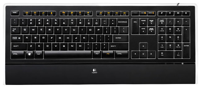 Клавиатура Logitech Illuminated Keyboard Black USB (фото modal 1)