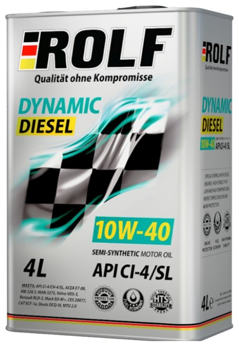 Моторное масло ROLF Dynamic Diesel 10W-40 CI-4/SL 4 л (фото modal 1)