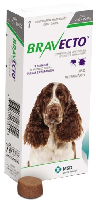 Бравекто (MSD Animal Health) Для собак массой 10–20 кг (фото modal 1)