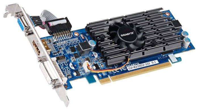 Видеокарта GIGABYTE GeForce 210 590MHz PCI-E 2.0 1024MB 1200MHz 64 bit DVI HDMI HDCP rev.1.0 (фото modal 2)