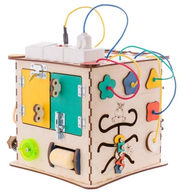 Развивающая игрушка IWOODPLAY Бизикуб с блоком электрики (фото modal 8)