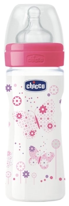 Chicco Бутылочка с соской из силикона Well-Being, средний поток, 250 мл с 2 мес. (фото modal 3)