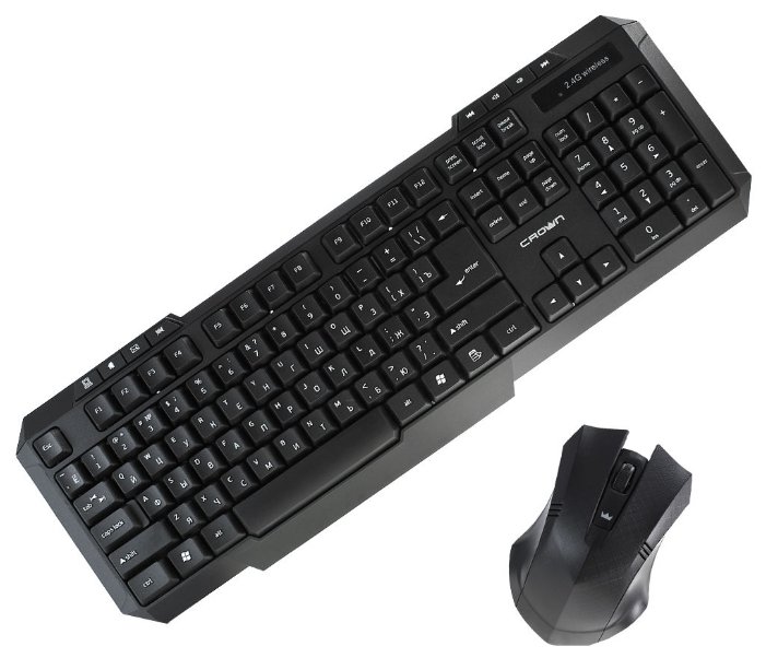 Клавиатура и мышь CROWN CMMK-953W Black USB (фото modal 1)